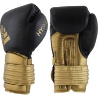 Боксерские перчатки Adidas Hybrid 300. Чёрные с золотым.