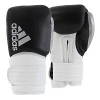 Боксерские перчатки Adidas Hybrid 300. Чёрный/белый/серебро.